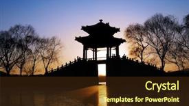  Presentation with china culture - PPT theme with summer palace of beijing china background and a tawny brown colored foreground