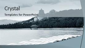  Presentation with historical architecture - Amazing presentation theme having summer palace with historical architecture backdrop and a lemonade colored foreground