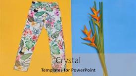 Presentation with blue floral - Slides enhanced with summer-pants-with-floral-pattern background and a  colored foreground