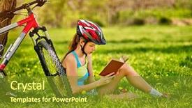 Presentation with cycling and head injury - Presentation enhanced with summer park girl read book background and a tawny brown colored foreground