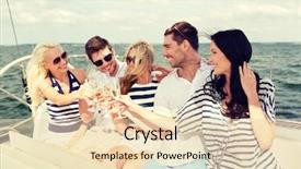  Presentation with people of the past - Presentation design with summer party - vacation travel sea friendship background and a lemonade colored foreground