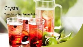  Presentation with fruit - Audience pleasing slides consisting of summer picnic - fresh sangria made with pieces backdrop and a yellow colored foreground