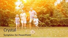  Presentation with soccer - Cool new theme with summer playing and having fun backdrop and a yellow colored foreground