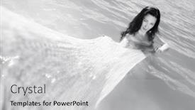  Presentation with mermaid - Colorful presentation theme enhanced with summer-portrait-of-mermaid backdrop and a light gray colored foreground