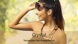  Presentation with sexy girl - Cool new PPT layouts with summer portrait of sexy girl in sunglasses with pigtail backdrop and a yellow colored foreground