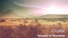  Presentation with rain clouds - Beautiful PPT theme featuring summer rain in the mountains dramatic clouds and mountains silhouette backdrop and a coral colored foreground