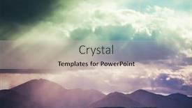  Presentation with rain clouds - Presentation theme having summer-rain-in-the-mountains background and a soft green colored foreground