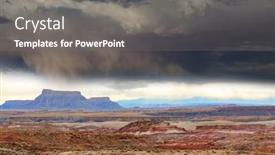  Presentation with rain clouds - Presentation design with summer-rain-in-the-mountains background and a gray colored foreground