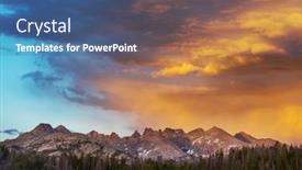  Presentation with rain clouds - Presentation theme featuring summer-rain-in-the-mountains background and a ocean colored foreground