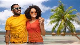  Presentation with polynesia - Slide deck enhanced with summer-relationships-and-people-concept background and a gold colored foreground