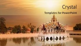  Presentation with ayutthaya - Beautiful PPT theme featuring summer residence of thai king backdrop and a yellow colored foreground