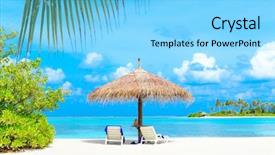  Presentation with lagoon - Beautiful slides featuring tropical beach in maldives backdrop and a light blue colored foreground
