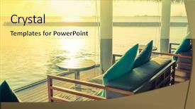  Presentation with sea coral - Presentation theme having beach hotel - vacation seat in tropical maldives background and a blonde colored foreground