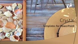  Presentation with shells - Presentation having summer-rest-mock-up background and a coral colored foreground