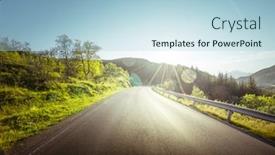  Presentation with norway - Presentation theme consisting of summer-road-in-mountain-lofoten background and a light blue colored foreground