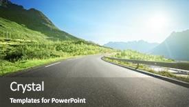  Presentation with norway - Colorful presentation design enhanced with summer road in mountain lofoten backdrop and a dark gray colored foreground