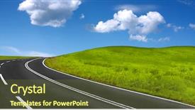  Presentation with road signs - PPT theme consisting of summer road background and a tawny brown colored foreground