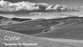  Presentation with rolling hills - Presentation design having summer-rural-landscape-of-rolling background and a gray colored foreground