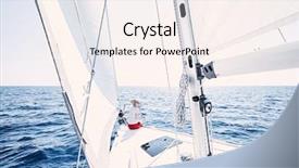  Presentation with sails sailing yacht catamaran sailing - Colorful theme enhanced with summer sailing holidays - yacht charter backdrop and a sky blue colored foreground