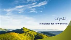  Presentation with bird eye view - Beautiful theme featuring summer-scene-of-a-green backdrop and a light blue colored foreground