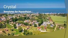  Presentation with poland - Slide set consisting of summer-scenery-of-sztutowo background and a teal colored foreground