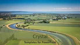  Presentation with scenery - PPT theme having summer-scenery-of-sztutowo background and a gold colored foreground