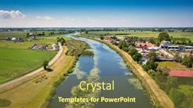  Presentation with scenery - Presentation theme enhanced with summer-scenery-of-sztutowo background and a tawny brown colored foreground