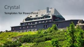  Presentation with scenery - PPT theme consisting of summer-scenery-of-the-shelter background and a light gray colored foreground