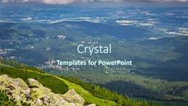  Presentation with trail - PPT theme having summer-scenery-of-the-trail background and a ocean colored foreground