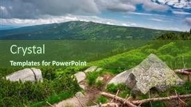  Presentation with trail - Presentation theme with summer-scenery-of-the-trail background and a tawny brown colored foreground