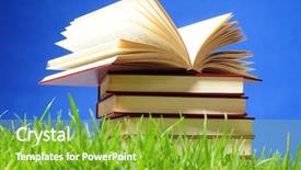  Presentation with summer school - Cool new slides with summer school reading - open book backdrop and a shamrock green colored foreground