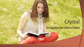  Presentation with women in oil and gas - Slides enhanced with summer school reading - pretty women in the park background and a  colored foreground