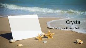  Presentation with announcement - PPT layouts with summer sea empty beach paper you add the announcement background and a mint green colored foreground
