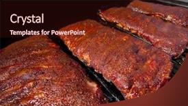  Presentation with bbq - Beautiful theme featuring summer sizzle - bbq ribs cooking backdrop and a wine colored foreground