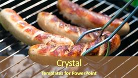  Presentation with grill - PPT layouts featuring summer sizzle - delicious german sausages background and a red colored foreground