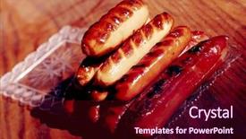  Presentation with non gmo beef pork chicken turkey - Presentation theme consisting of summer sizzle - grilled beef pork sausages background and a wine colored foreground