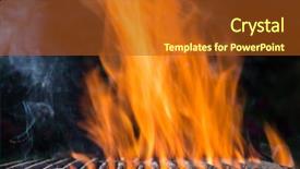  Presentation with charcoal - Presentation consisting of summer sizzle - hot empty clean charcoal barbeque background and a crimson colored foreground