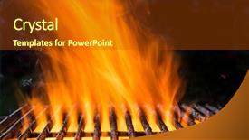  Presentation with charcoal - Colorful presentation enhanced with summer sizzle - hot empty clean charcoal barbeque backdrop and a crimson colored foreground