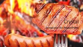  Presentation with bonfire - Amazing theme having summer sizzle - sausage and steak backdrop and a coral colored foreground