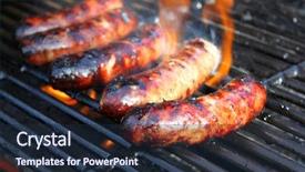  Presentation with grill - Slides enhanced with summer sizzle - sausage on a grill background and a wine colored foreground