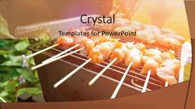  Presentation with burgers - Cool new presentation with summer sizzle - sizzling burgers and chicken kebabs backdrop and a coral colored foreground