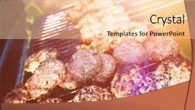  Presentation with burgers - Slides consisting of summer sizzle - sizzling burgers and chicken kebabs background and a lemonade colored foreground