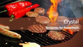  Presentation with barbecue food truck - Amazing presentation having summer sizzle - sizzling summer barbecue backdrop and a tawny brown colored foreground