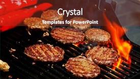  Presentation with barbecue - Audience pleasing slide deck consisting of summer sizzle - sizzling summer barbecue backdrop and a tawny brown colored foreground