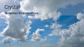  Presentation with blue sky - Beautiful PPT theme featuring summer sky white cumulus clouds backdrop and a  colored foreground