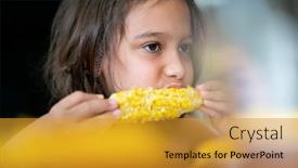  Presentation with high quality - Presentation featuring summer-snack-little-boy-sitting background and a gold colored foreground