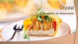  Presentation with fruit and vegetable - Presentation theme enhanced with white wooden table spiral background and a blonde colored foreground