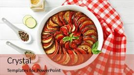  Presentation with ratatouille - Cool new PPT theme with provence - ratatouille - traditional french provencal backdrop and a red colored foreground