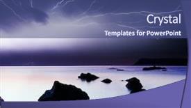  Presentation with lightning - Audience pleasing PPT theme consisting of summer storm beginning with lightning backdrop and a ocean colored foreground
