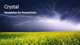  Presentation with lightning - Beautiful slide set featuring summer storm beginning with lightning backdrop and a navy blue colored foreground